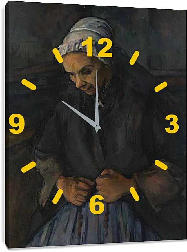 Часы картина - An Old Woman with a Rosary. Поль Сезанн