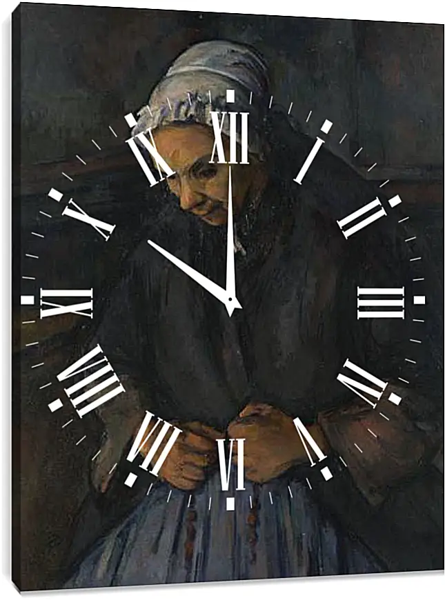 Часы картина - An Old Woman with a Rosary. Поль Сезанн
