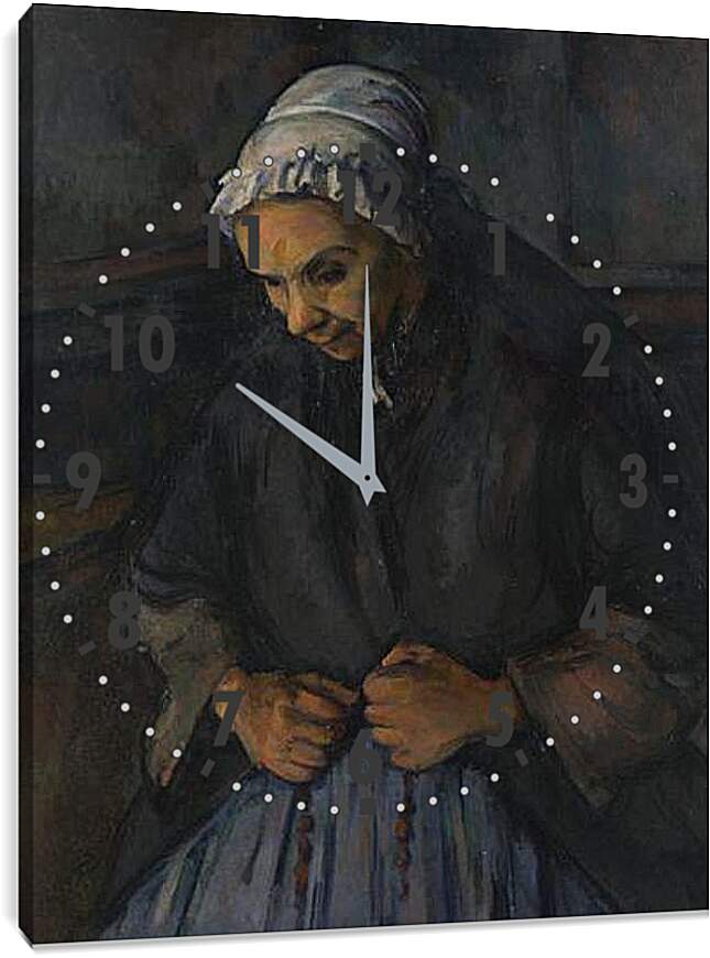 Часы картина - An Old Woman with a Rosary. Поль Сезанн