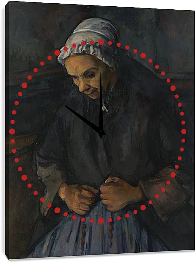 Часы картина - An Old Woman with a Rosary. Поль Сезанн