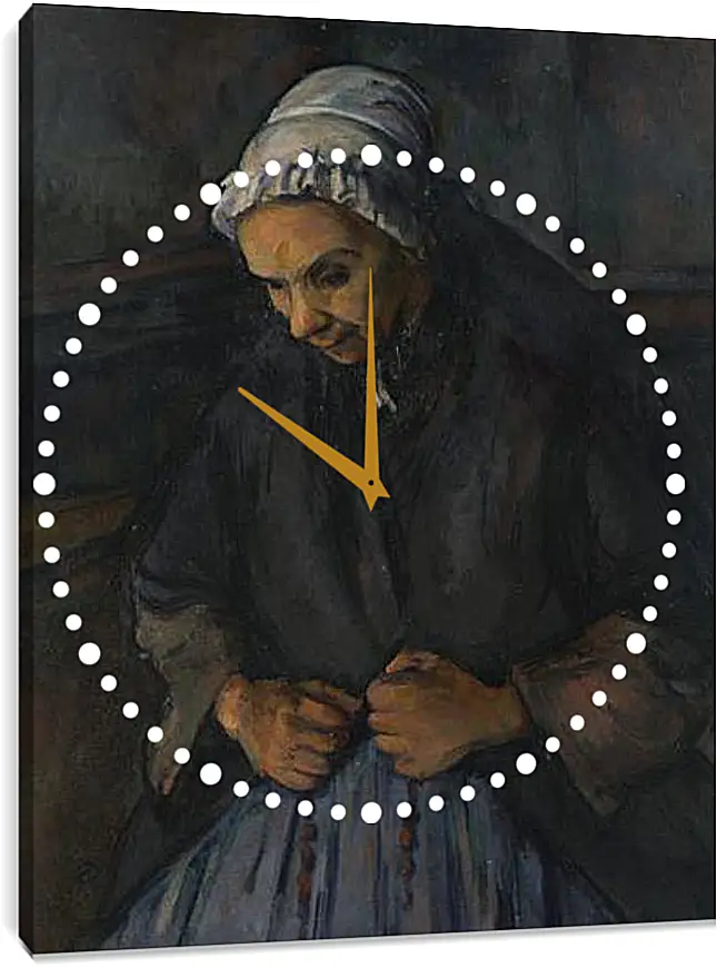 Часы картина - An Old Woman with a Rosary. Поль Сезанн