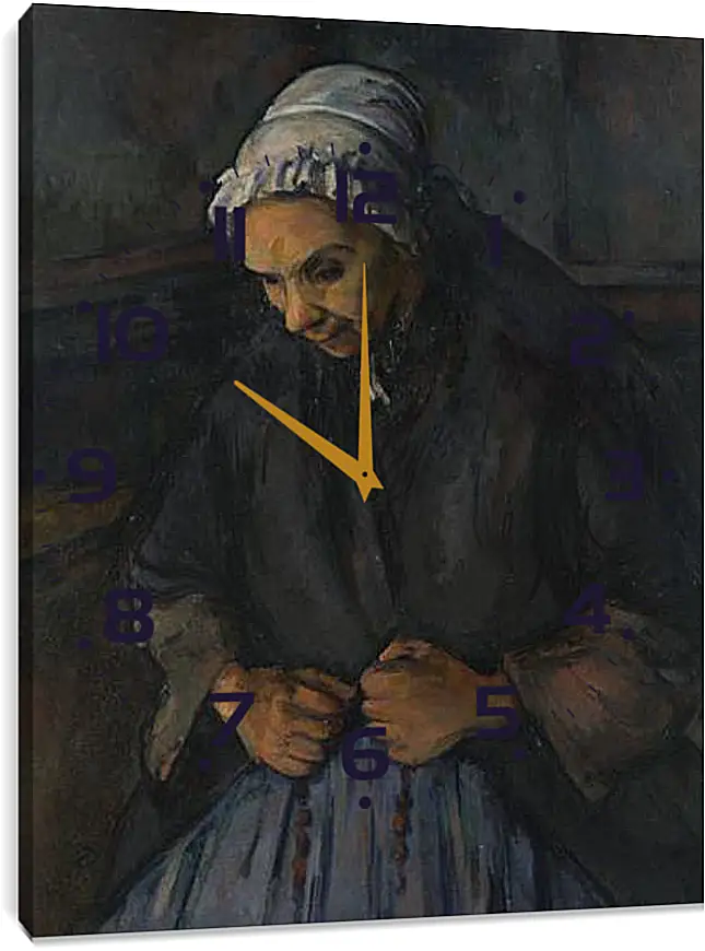 Часы картина - An Old Woman with a Rosary. Поль Сезанн