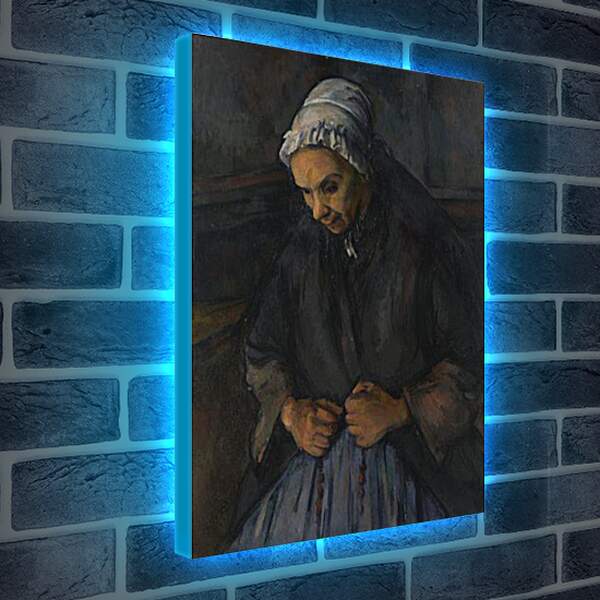 Лайтбокс световая панель - An Old Woman with a Rosary. Поль Сезанн