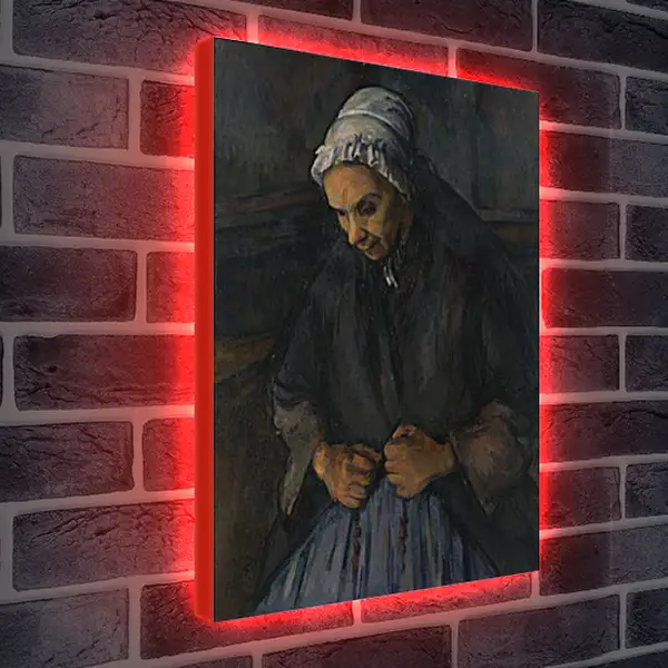 Лайтбокс световая панель - An Old Woman with a Rosary. Поль Сезанн