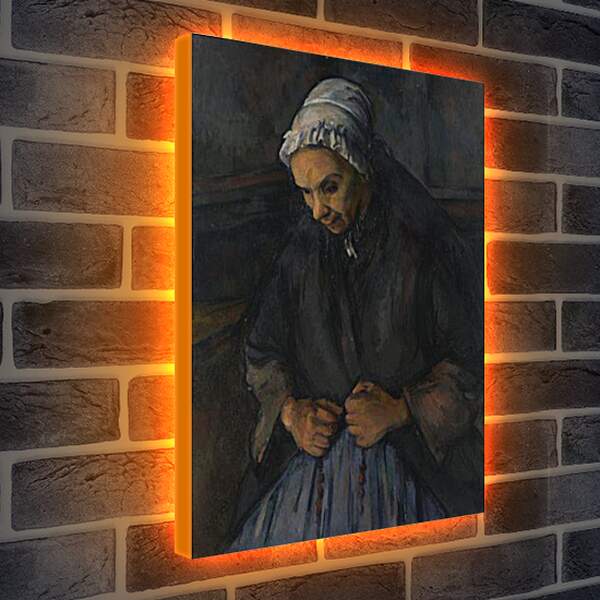 Лайтбокс световая панель - An Old Woman with a Rosary. Поль Сезанн