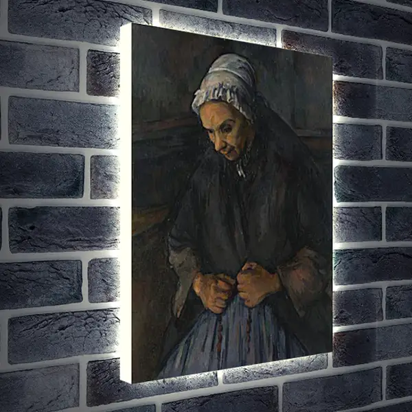 Лайтбокс световая панель - An Old Woman with a Rosary. Поль Сезанн