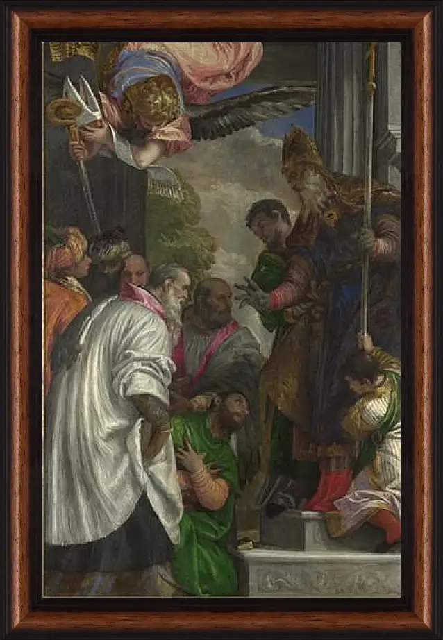 Картина в раме - The Consecration of Saint Nicholas. Паоло Веронезе