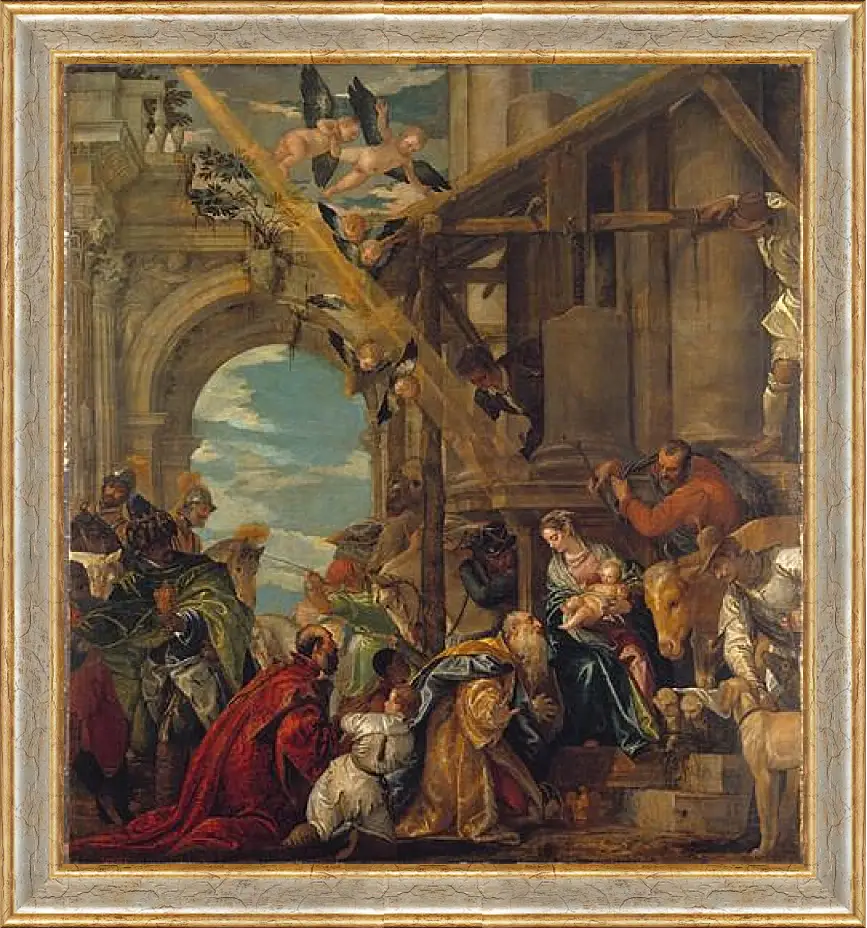 Картина в раме - The Adoration of the Kings. Паоло Веронезе