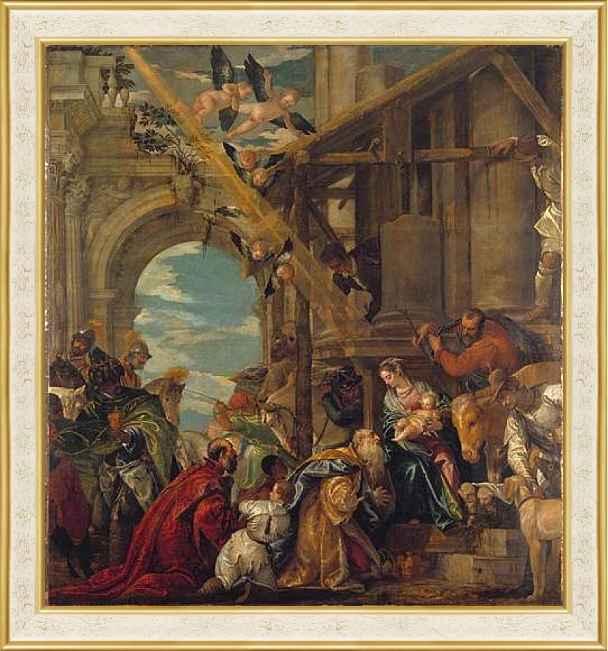Картина в раме - The Adoration of the Kings. Паоло Веронезе