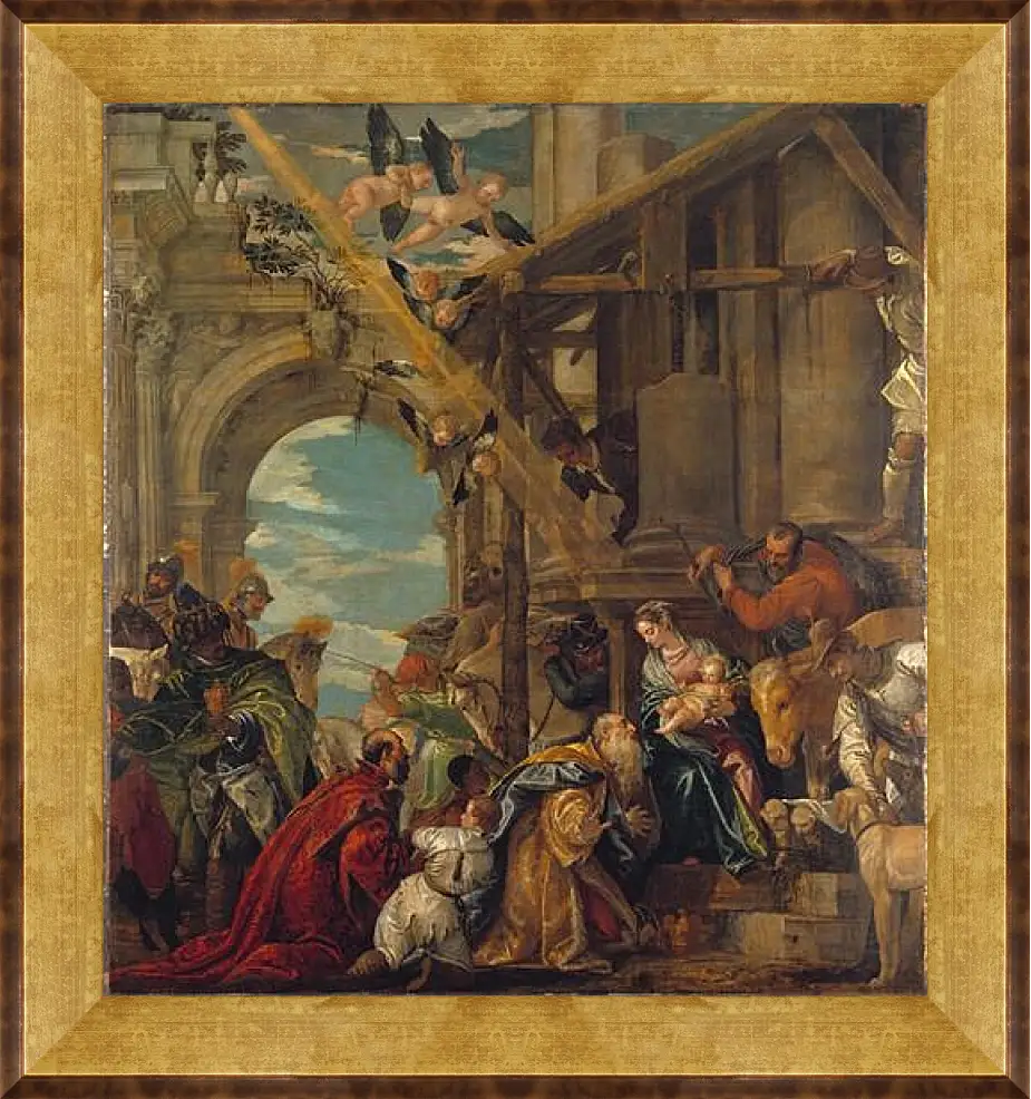 Картина в раме - The Adoration of the Kings. Паоло Веронезе