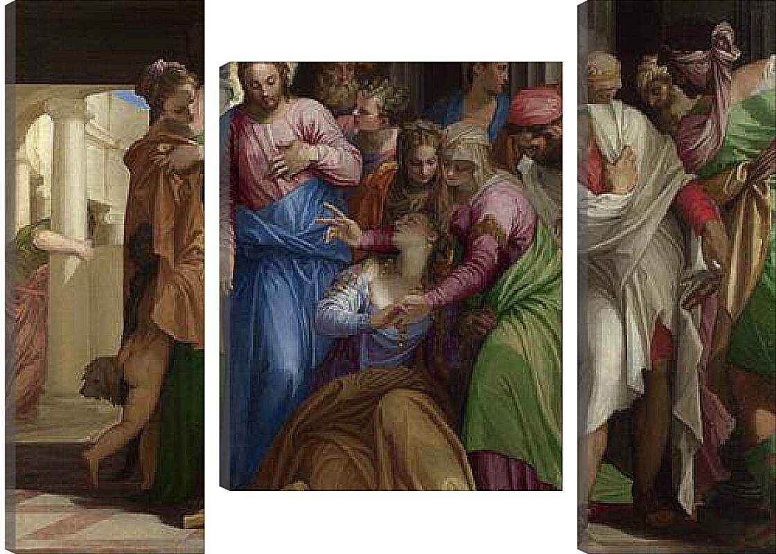 Модульная картина - Christ addressing a Kneeling Woman. Паоло Веронезе