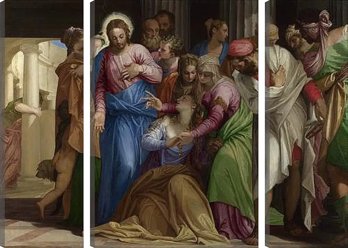 Модульная картина - Christ addressing a Kneeling Woman. Паоло Веронезе