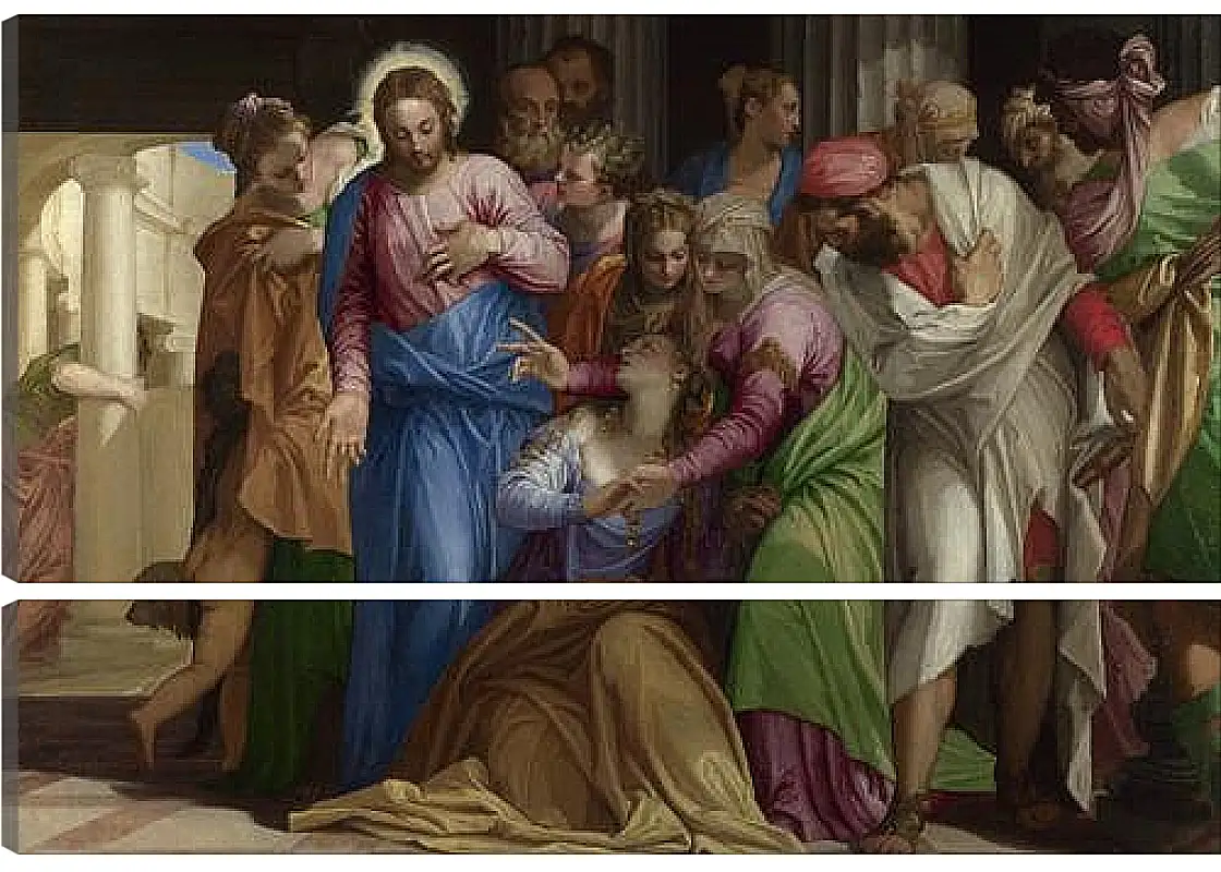 Модульная картина - Christ addressing a Kneeling Woman. Паоло Веронезе