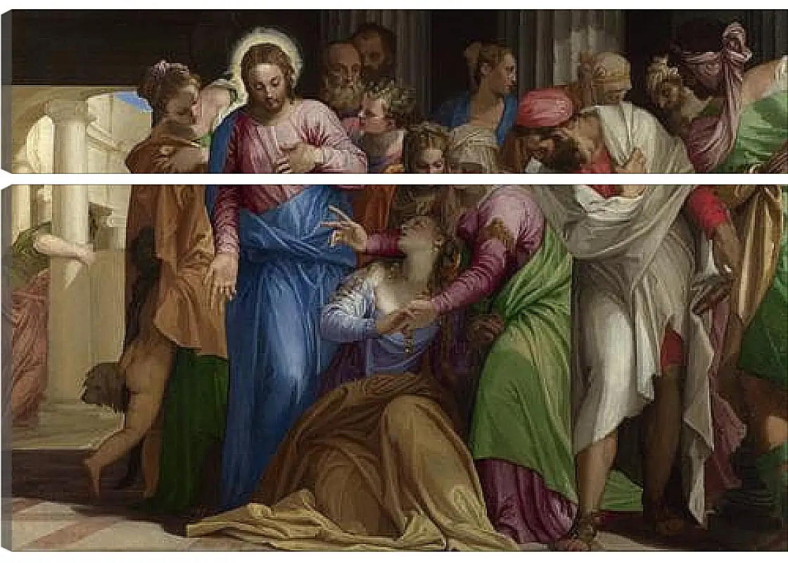 Модульная картина - Christ addressing a Kneeling Woman. Паоло Веронезе