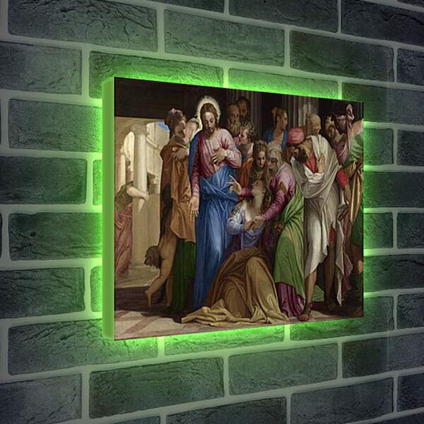 Лайтбокс световая панель - Christ addressing a Kneeling Woman. Паоло Веронезе