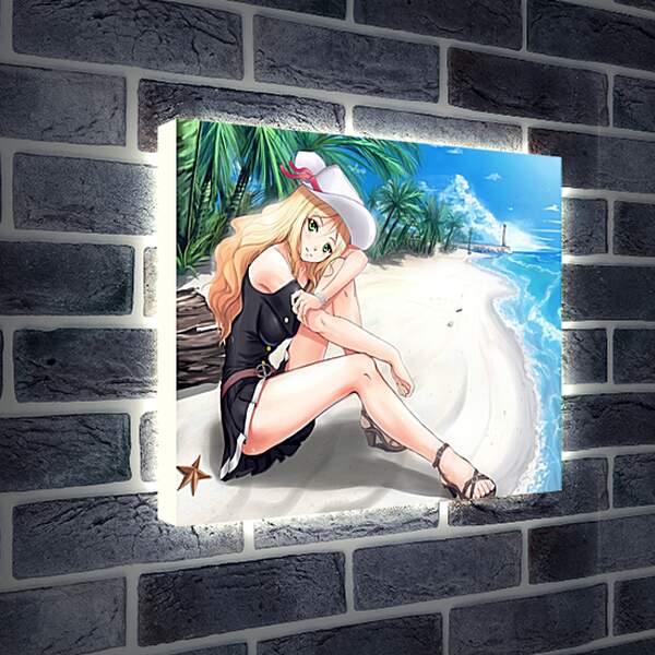 Лайтбокс световая панель - Блондинка на пляже (Аниме)