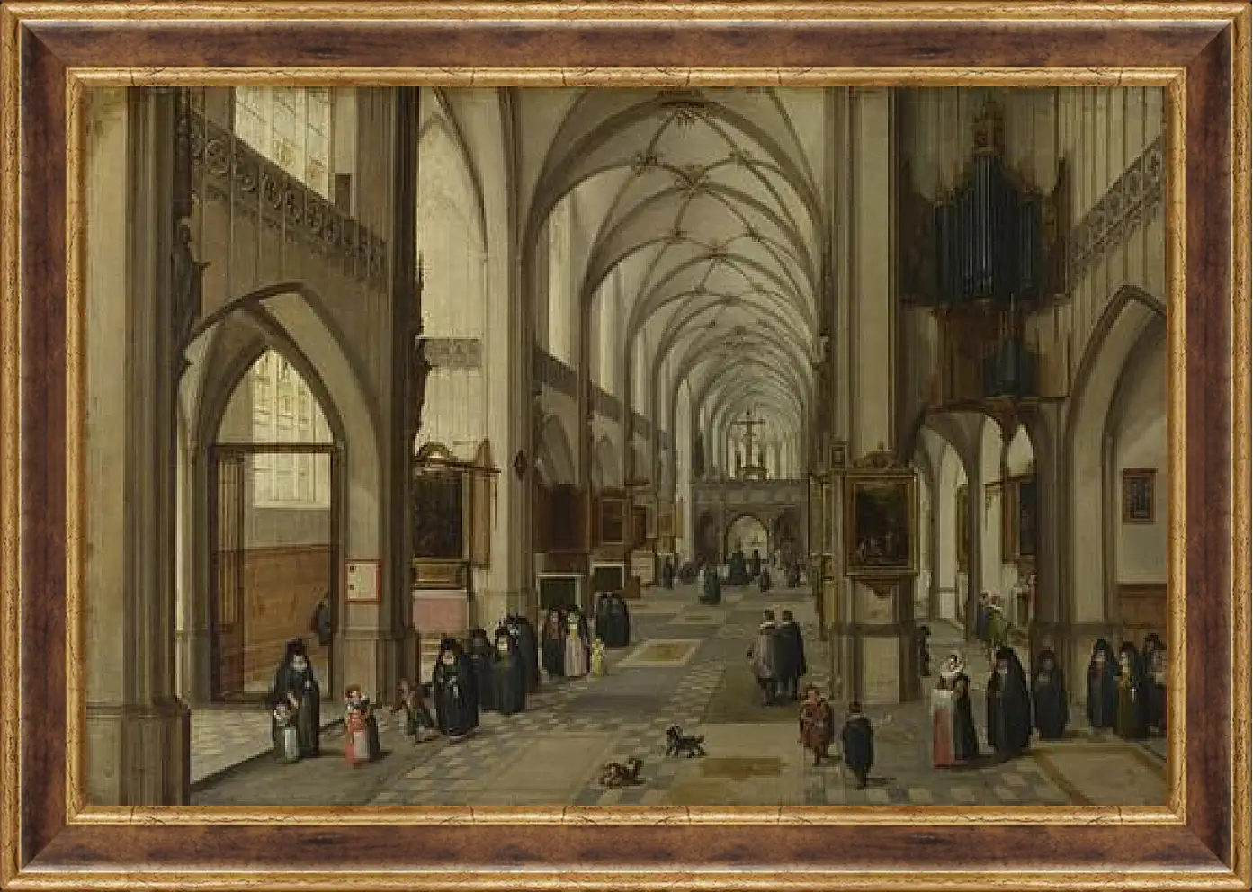 Картина в раме - The Interior of a Gothic Church looking East. Стенвейк Хармен Ван