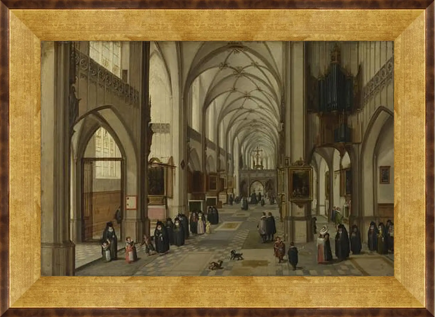 Картина в раме - The Interior of a Gothic Church looking East. Стенвейк Хармен Ван
