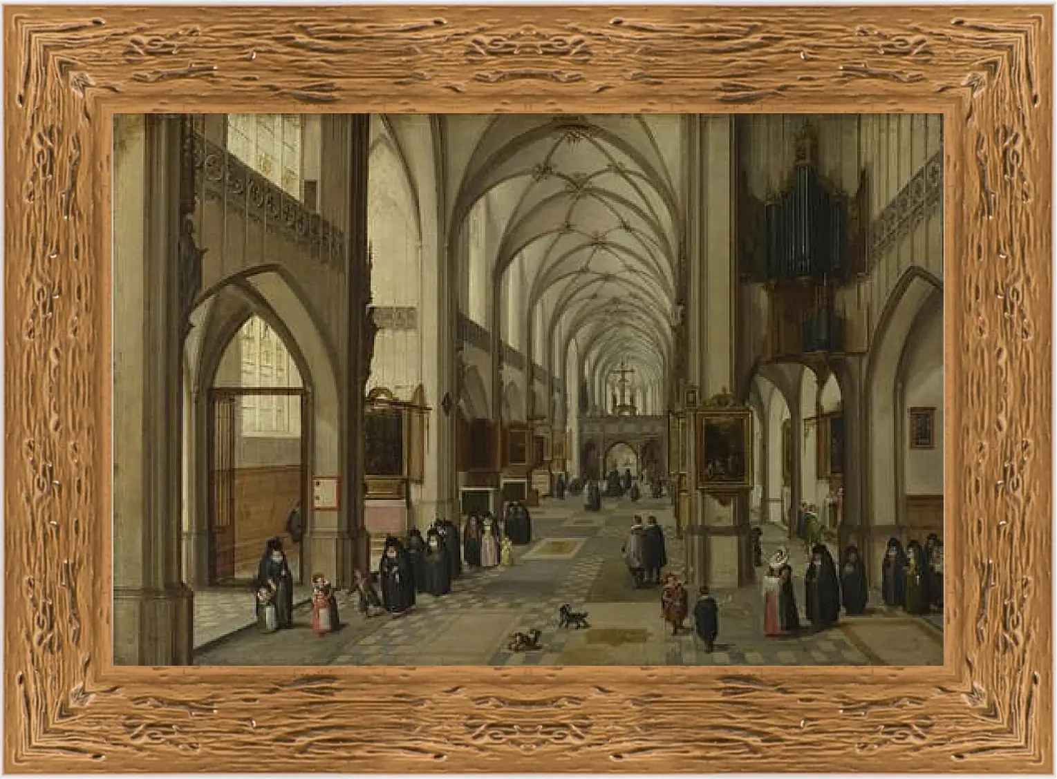 Картина в раме - The Interior of a Gothic Church looking East. Стенвейк Хармен Ван