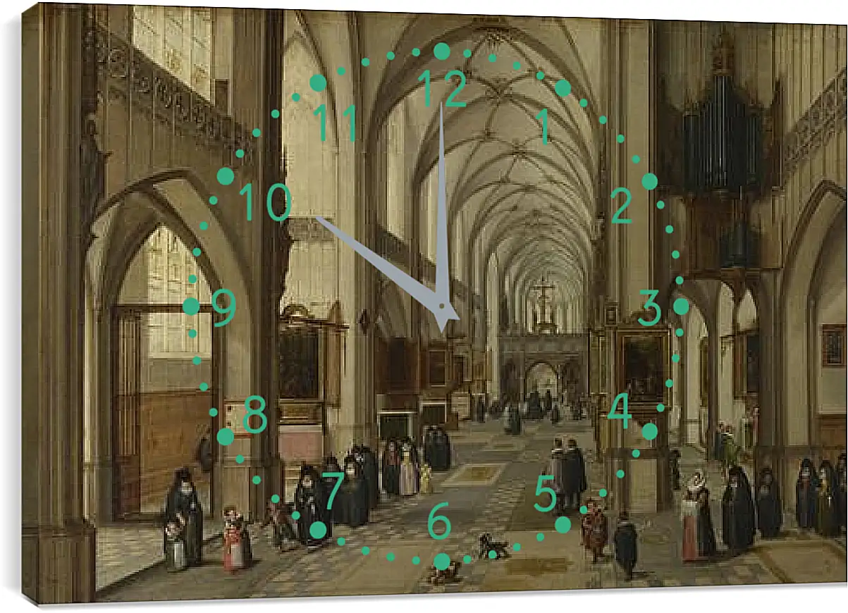 Часы картина - The Interior of a Gothic Church looking East. Стенвейк Хармен Ван