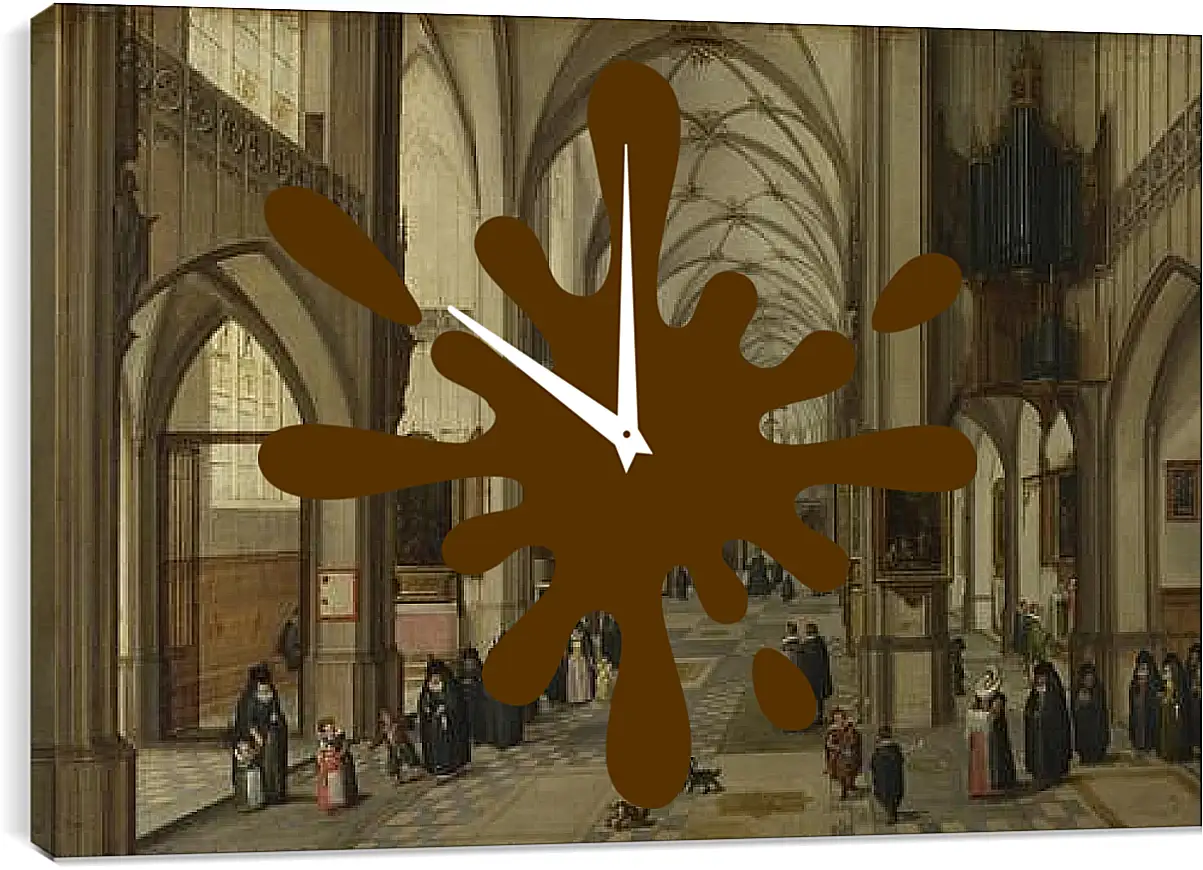 Часы картина - The Interior of a Gothic Church looking East. Стенвейк Хармен Ван