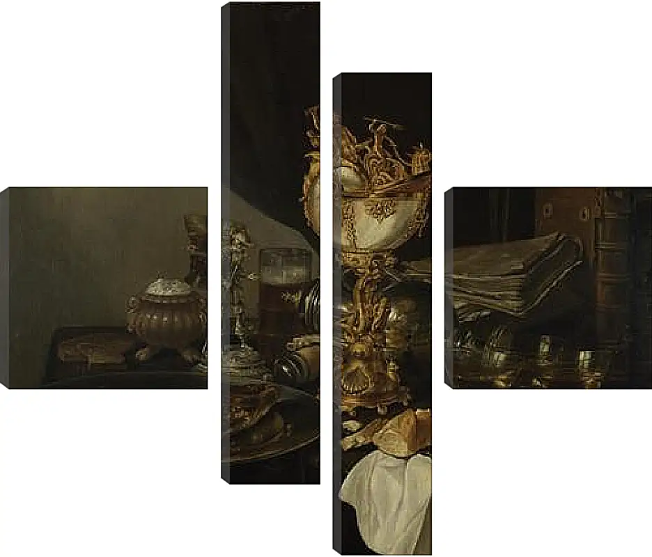 Модульная картина - Still Life with a Nautilus Cup. Натюрморт с чашкой. Виллем Клас Хеда