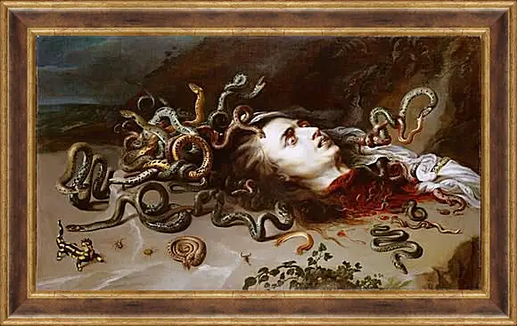 Картина в раме - The Head of Medusa. Питер Пауль Рубенс