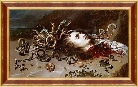 Картина в раме - The Head of Medusa. Питер Пауль Рубенс