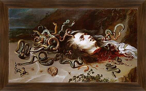 Картина в раме - The Head of Medusa. Питер Пауль Рубенс