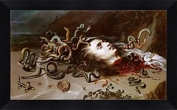 Картина в раме - The Head of Medusa. Питер Пауль Рубенс