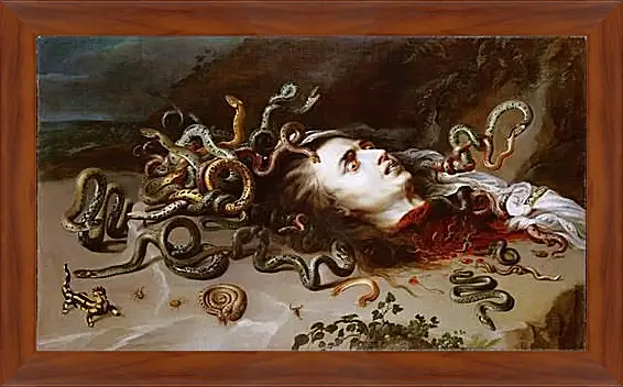 Картина в раме - The Head of Medusa. Питер Пауль Рубенс