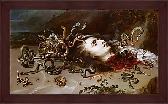 Картина в раме - The Head of Medusa. Питер Пауль Рубенс