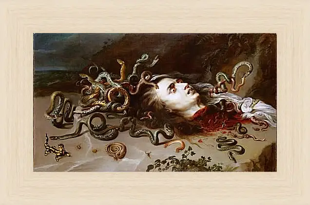 Картина в раме - The Head of Medusa. Питер Пауль Рубенс