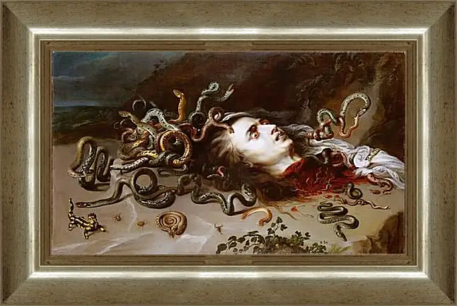 Картина в раме - The Head of Medusa. Питер Пауль Рубенс