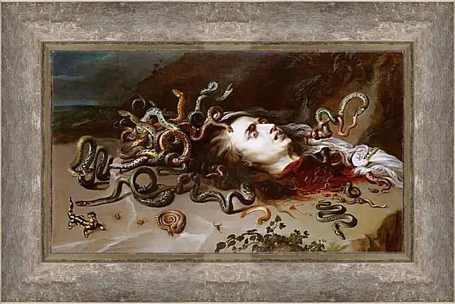 Картина в раме - The Head of Medusa. Питер Пауль Рубенс