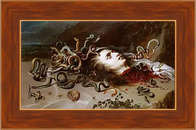 Картина в раме - The Head of Medusa. Питер Пауль Рубенс