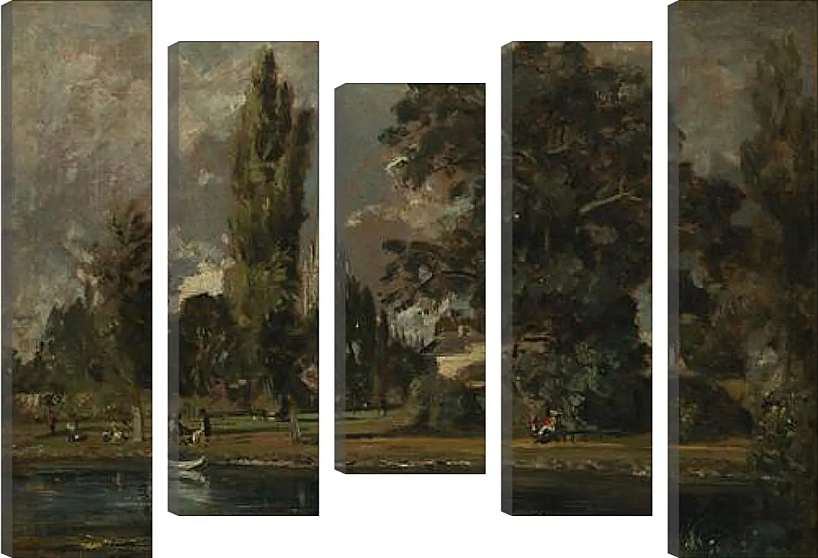 Модульная картина - Salisbury Cathedral and Leadenhall from the River Avon. Джон Констебл