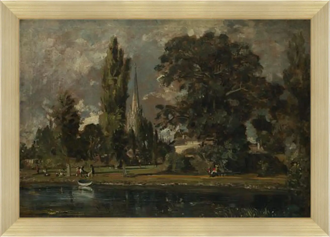 Картина в раме - Salisbury Cathedral and Leadenhall from the River Avon. Джон Констебл