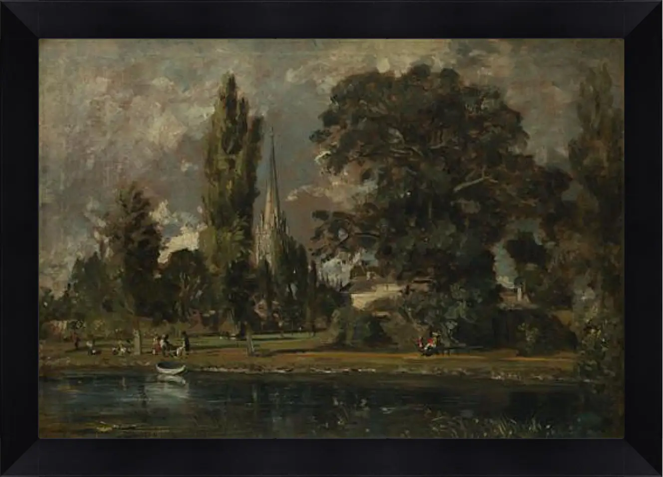 Картина в раме - Salisbury Cathedral and Leadenhall from the River Avon. Джон Констебл