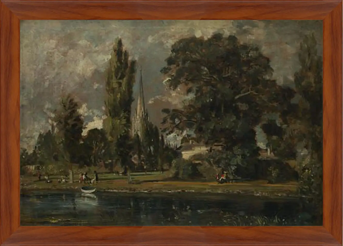 Картина в раме - Salisbury Cathedral and Leadenhall from the River Avon. Джон Констебл