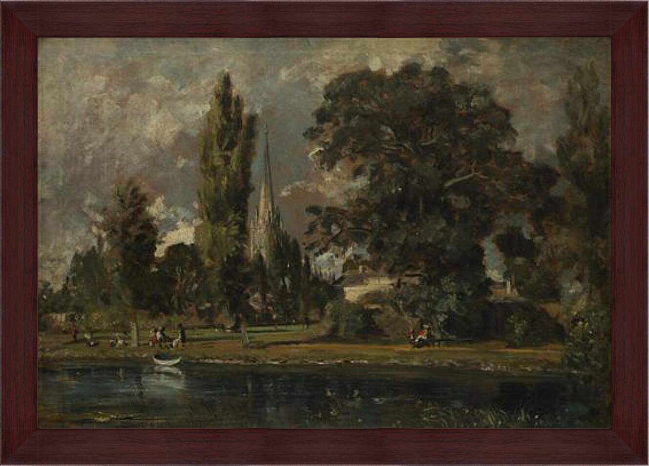 Картина в раме - Salisbury Cathedral and Leadenhall from the River Avon. Джон Констебл
