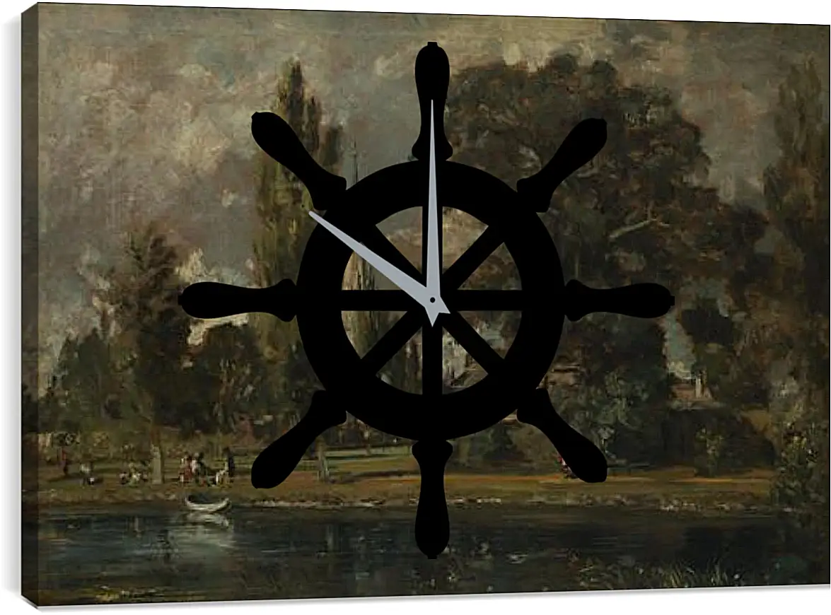 Часы картина - Salisbury Cathedral and Leadenhall from the River Avon. Джон Констебл