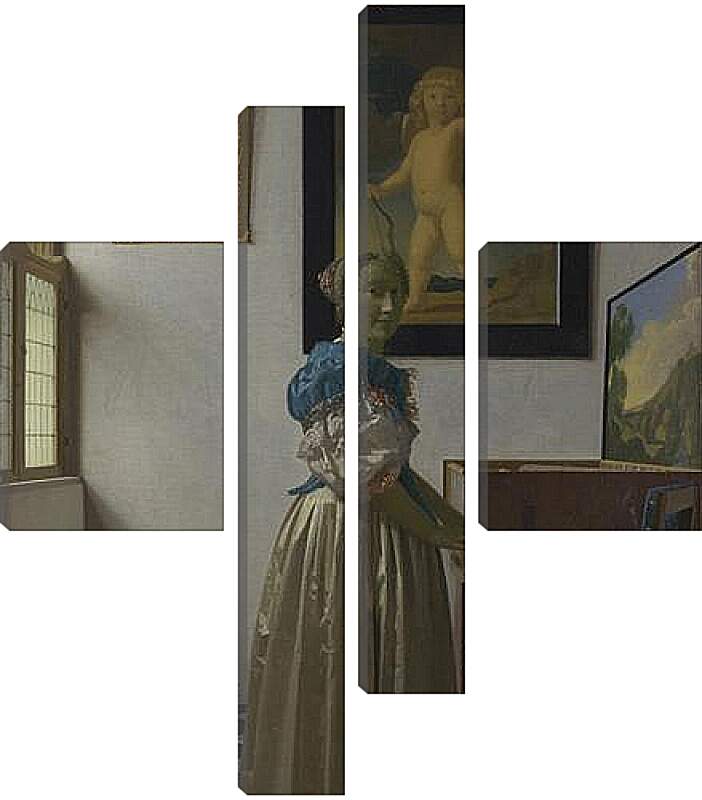 Модульная картина - A Young Woman standing at a Virginal. Ян (Йоханнес) Вермеер
