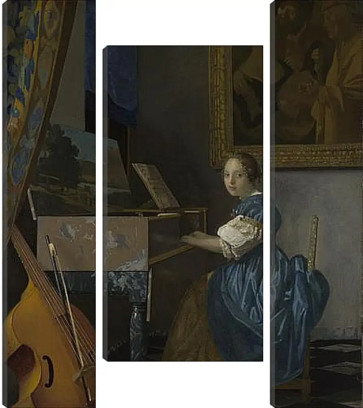 Модульная картина - A Young Woman seated at a Virginal. Ян (Йоханнес) Вермеер