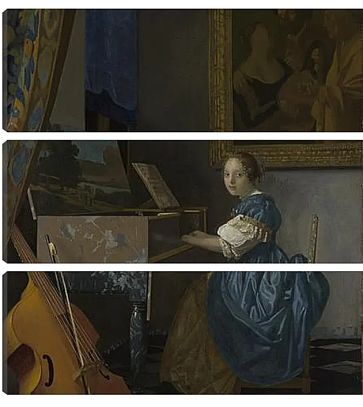 Модульная картина - A Young Woman seated at a Virginal. Ян (Йоханнес) Вермеер