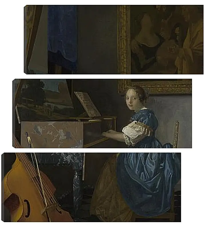 Модульная картина - A Young Woman seated at a Virginal. Ян (Йоханнес) Вермеер