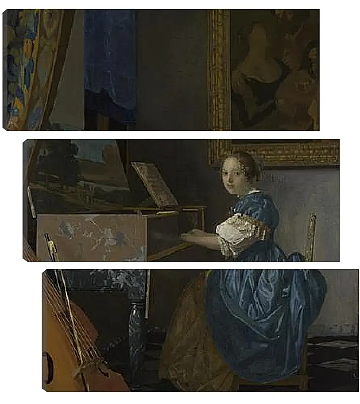 Модульная картина - A Young Woman seated at a Virginal. Ян (Йоханнес) Вермеер