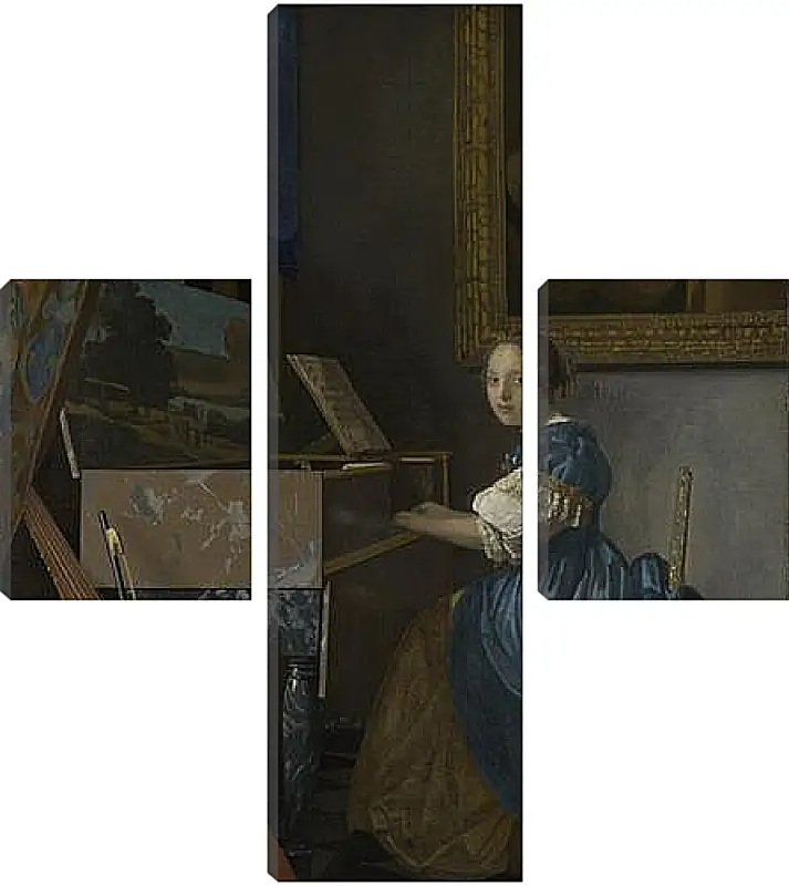 Модульная картина - A Young Woman seated at a Virginal. Ян (Йоханнес) Вермеер