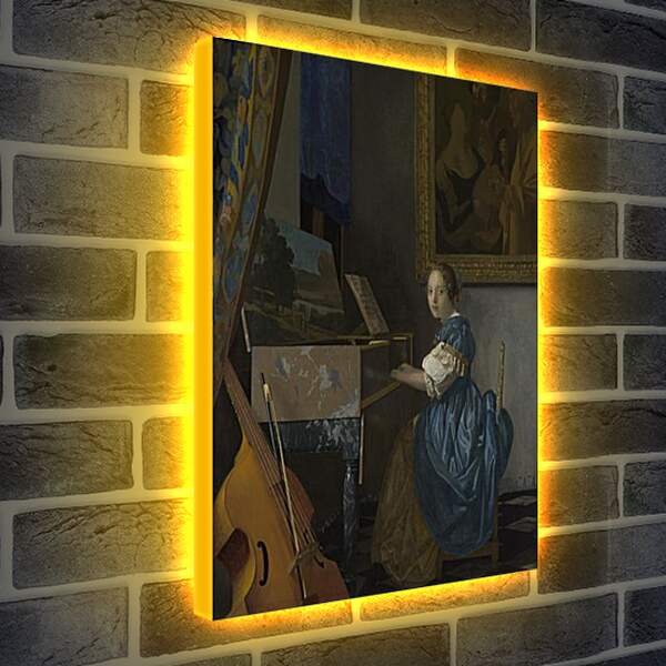 Лайтбокс световая панель - A Young Woman seated at a Virginal. Ян (Йоханнес) Вермеер