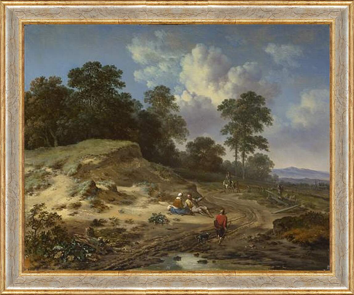 Картина в раме - A Track by a Dune, with Peasants and a Horseman. Ян Вейнантс